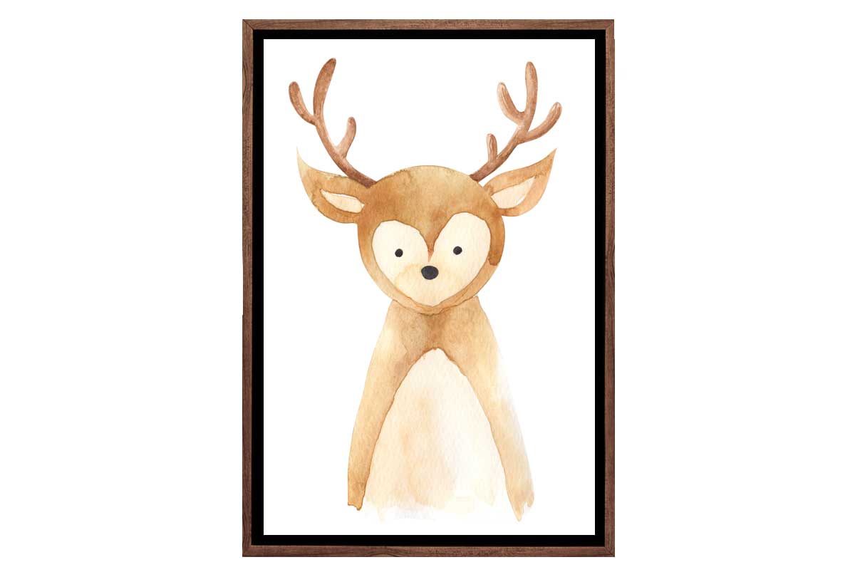 Deer | Kids Woodland Print | Canvas Wall Art Print