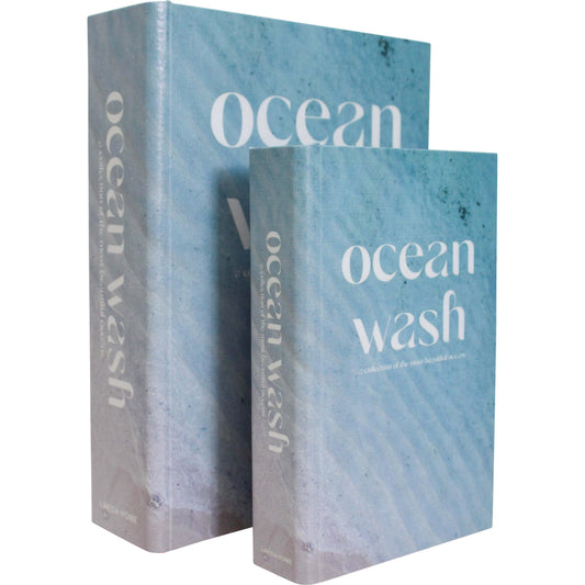 Decorative Book Box Set of 2 - Ocean Wash