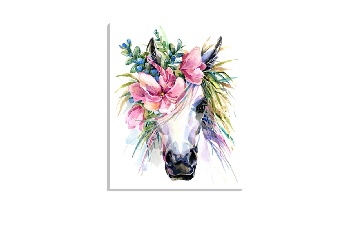 Floral Unicorn | Girls Room Wall Art Print