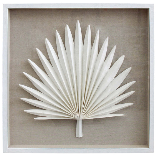 Framed Fan Palm White