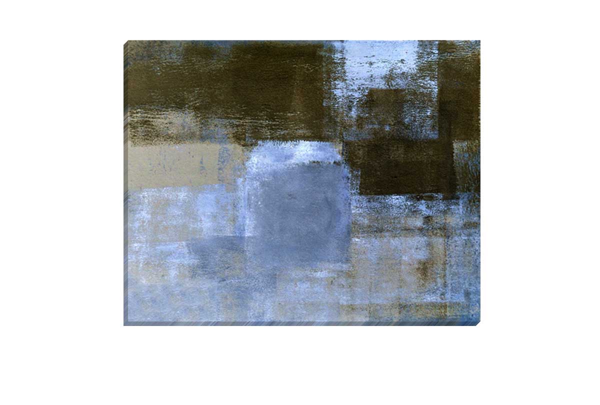 Brown, Blue & Black Abstract | Canvas Wall Art Print