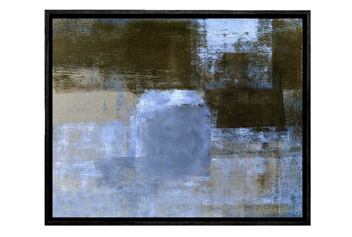 Brown, Blue & Black Abstract | Canvas Wall Art Print