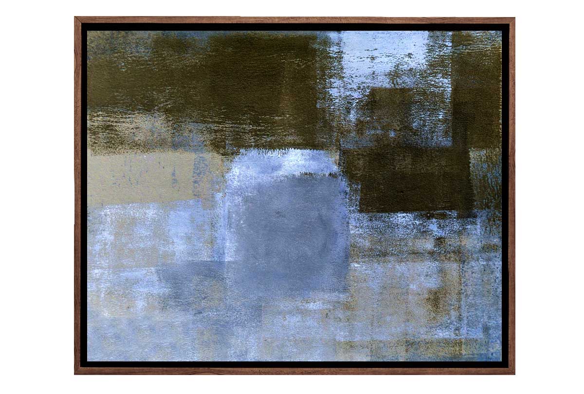 Brown, Blue & Black Abstract | Canvas Wall Art Print