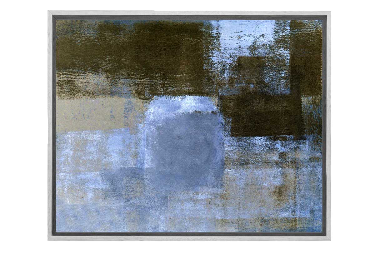 Brown, Blue & Black Abstract | Canvas Wall Art Print