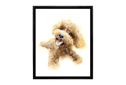 Brown Poodle Portrait | Canvas Wall Art Print