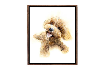 Brown Poodle Portrait | Canvas Wall Art Print