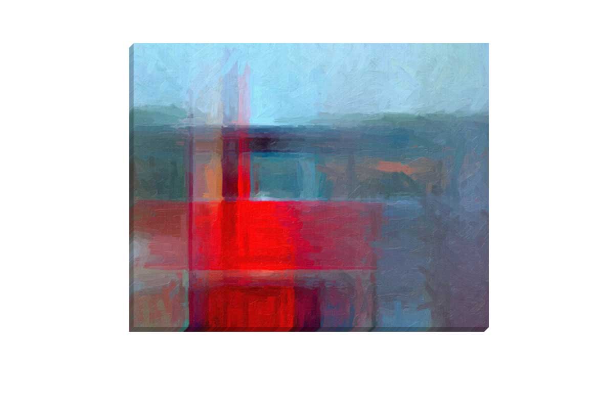 Red & Blue Abstract | Landscape Wall Art