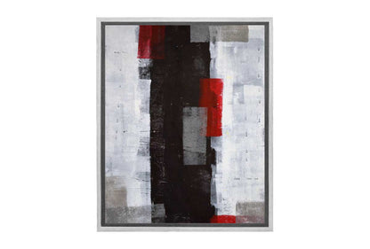 Black, Red &amp; White Abstract | Canvas Wall Art Print