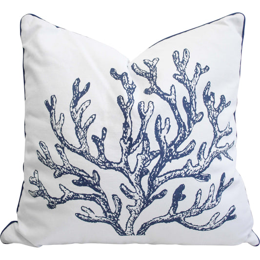 Navy Coral Cushion