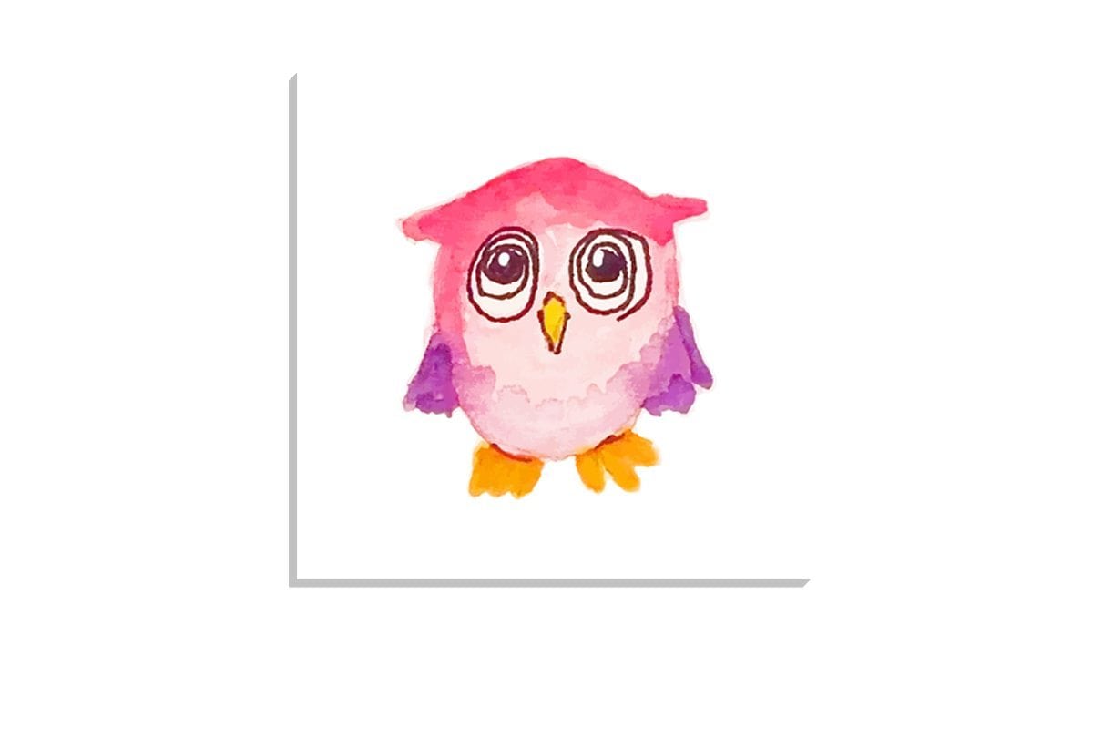 Owl Pink-Purple | Canvas Art Print