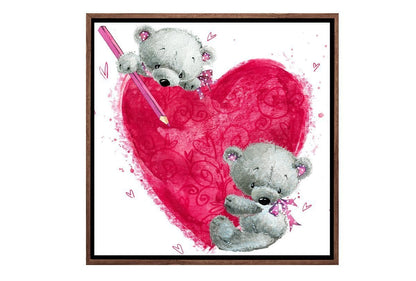 Heart Teddies | Canvas Wall Art Print