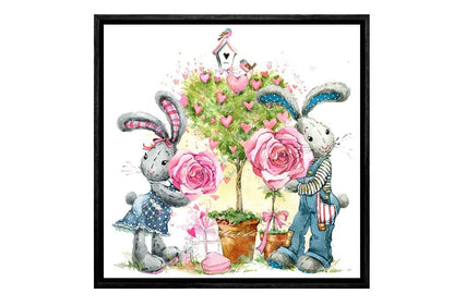 Shy Bunnies | Canvas Art Print