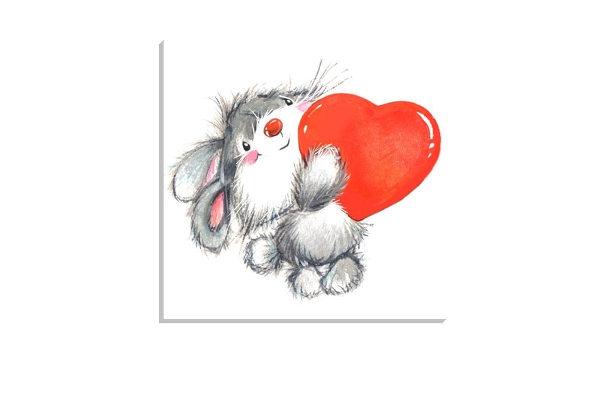 Bunny Heart | Canvas Wall Art Print