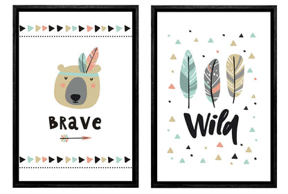 Kids Tribal Print | Set of 2 | Canvas Wall Art Print