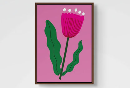 Floral Wall Art Print – Stylised Pink Flower Artwork