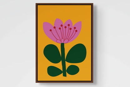 Floral Wall Art Print – Stylised Pink Botanical Artwork