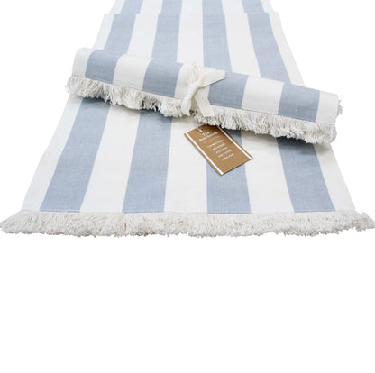 Table Runner Chambray Stripe Blue