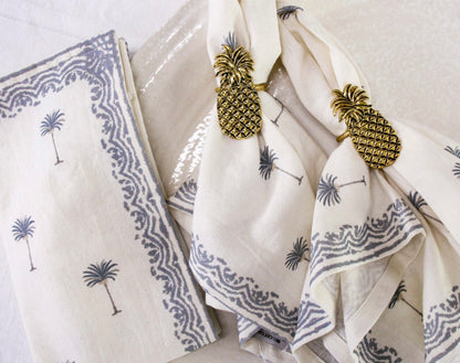 Pineapple Napkin Rings Set/4 Gold