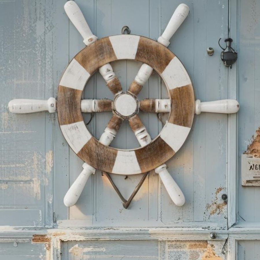 Handcrafted Wooden Ship Wheel 50X3cm