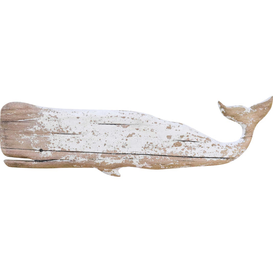 Rustic Hand-Crafted Whale Wall Decor