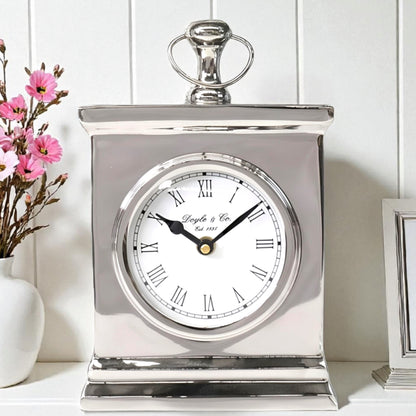 Hamptons Silver Mantle Clock