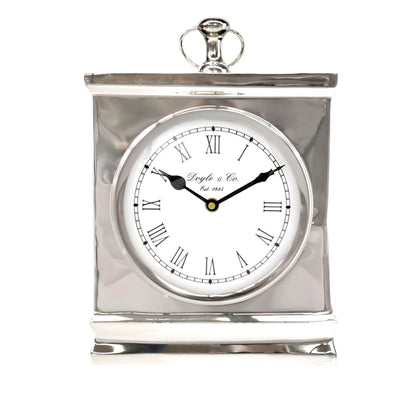 Hamptons Silver Mantle Clock Large