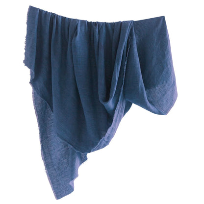 Stone Washed Linen Throw Blanket - Navy