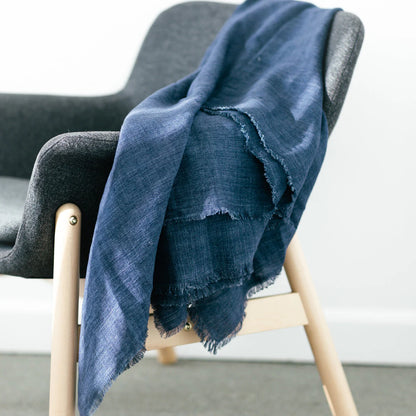 Navy Blue stone washed throw blanket.