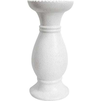 Ceramic white rustic candle holder large