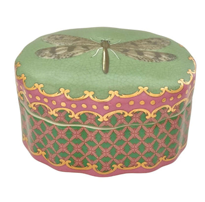 Paradiso Libelula porcelain jewellery box with gilded detailing