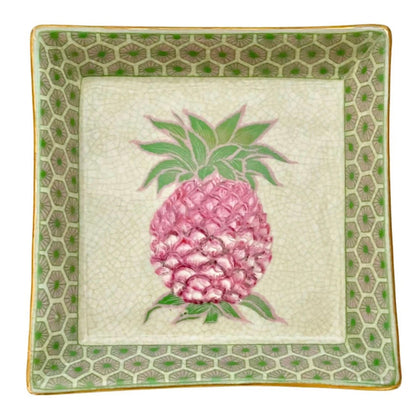 Porcelain pineapple soap dish decorative tropical savon dish