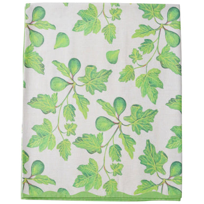 Fig Leaf Tablecloth – Green Botanical Cotton Tablecloth