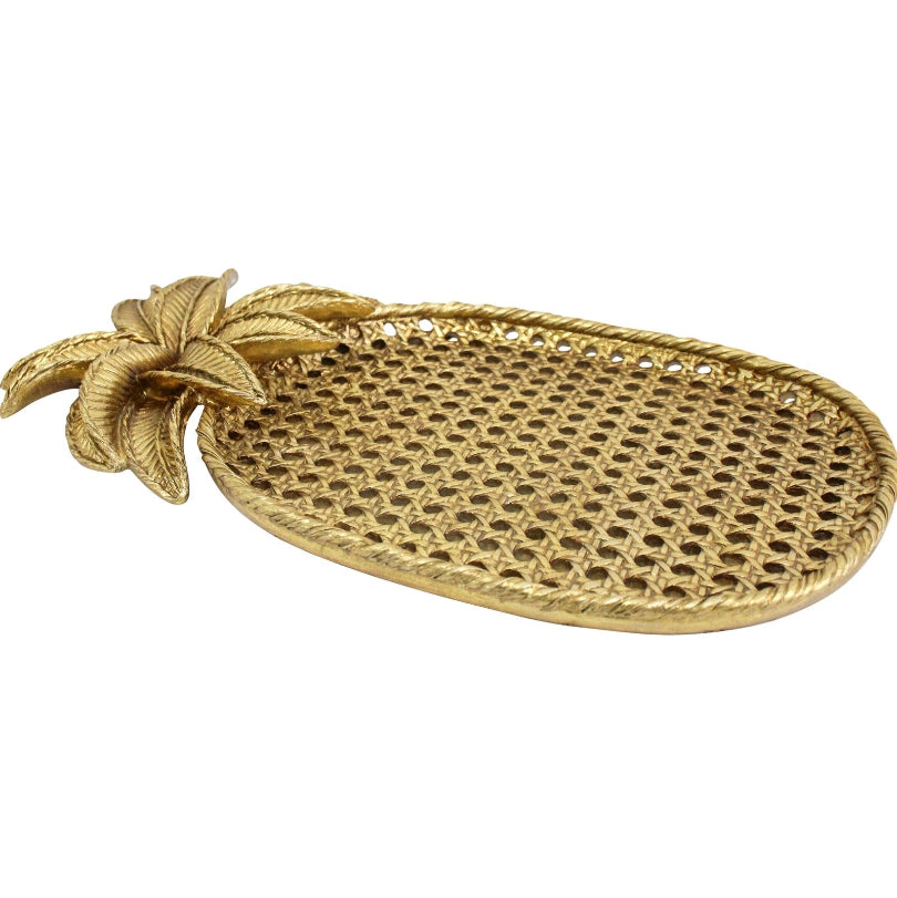 gold pineapple tray tropical decorative catchall tray