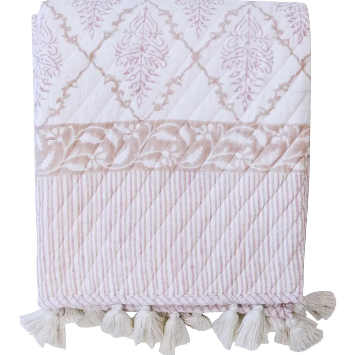 Cotton Raspberry Throw Throw Quilted Handmade Artisan Raspberry | Final Touch Decor