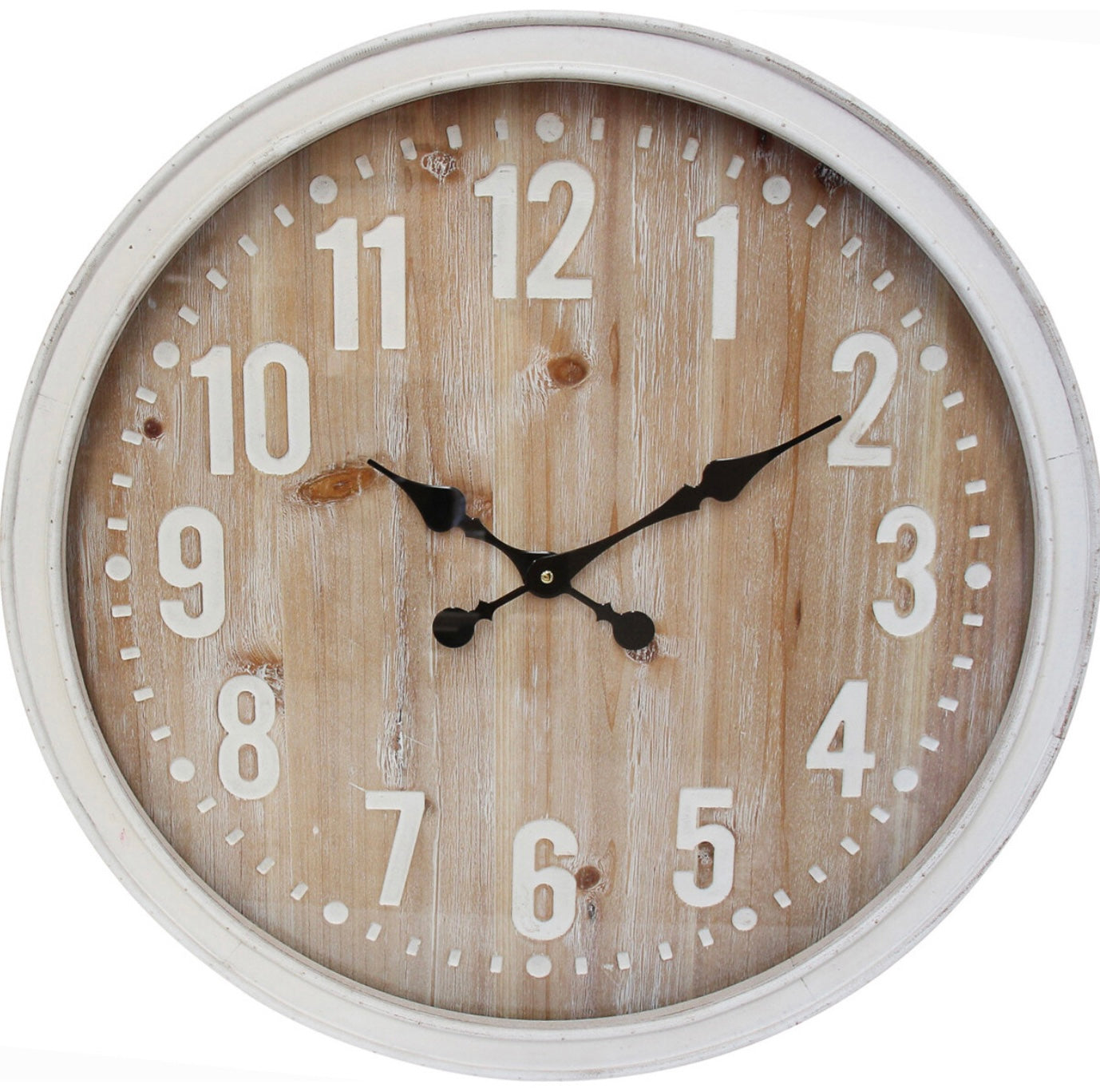 Clock Coastal Wooden Framed Glass 60cm