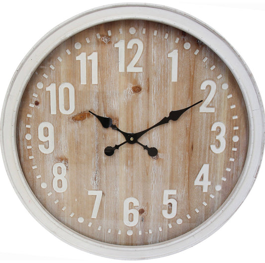 Clock Coastal Wooden Framed Glass 60cm