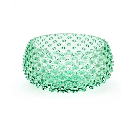 Maure Capri Sea large handblown Bohemian crystal hobnail bowl 22cm