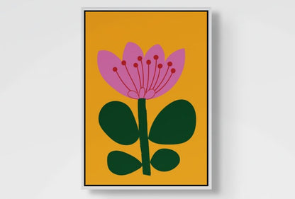 Floral Wall Art Print – Stylised Pink Botanical Artwork