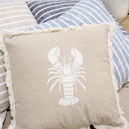 Cushion Lobster Fringed - 46 x 46cm