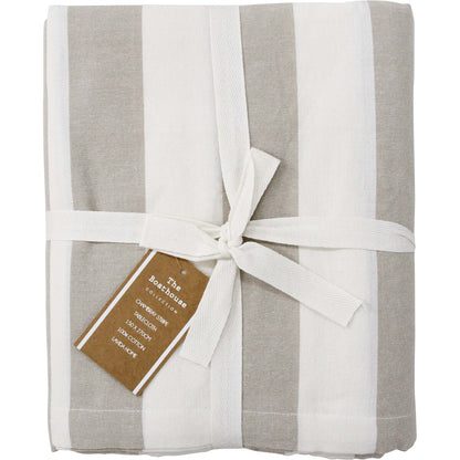 Tablecloth Chambray Natural and White Stripe