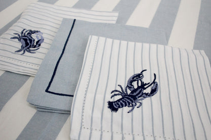 Tablecloth Chambray Blue and White Stripe