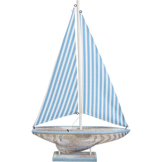 Blue and White Sail Boat Decoration