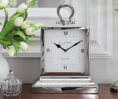 Hamptons Silver Mantle Clock