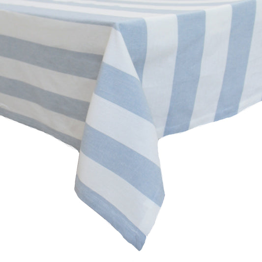 Tablecloth Chambray Blue and White Stripe