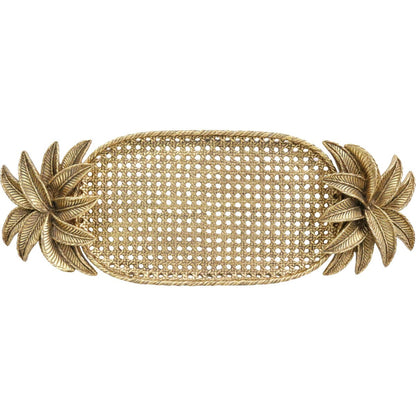 tropical gold tray with palm handles decorative home decor tray
