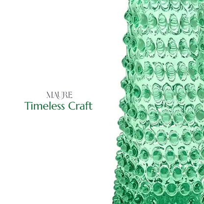 Maure Capri Sea Bohemian crystal hobnail glass detail teal green