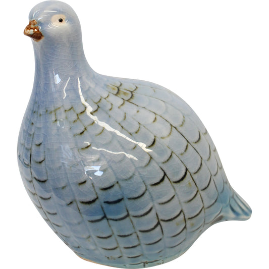 Guinea Fowl Decoration Lge - Soft Blue