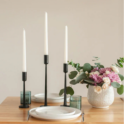 Hand Forged Iron Candlestands - Black