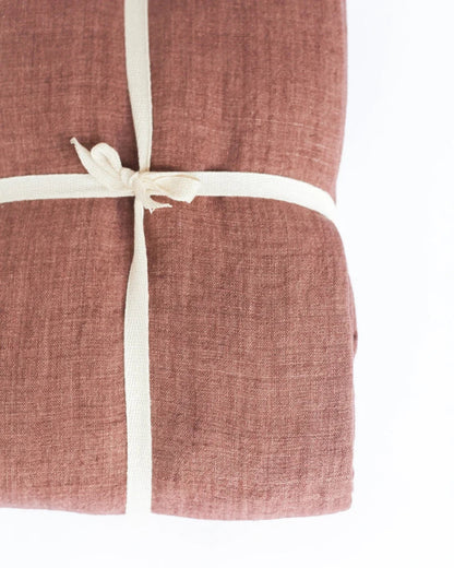 handwoven ash rose flax linen tablecloth