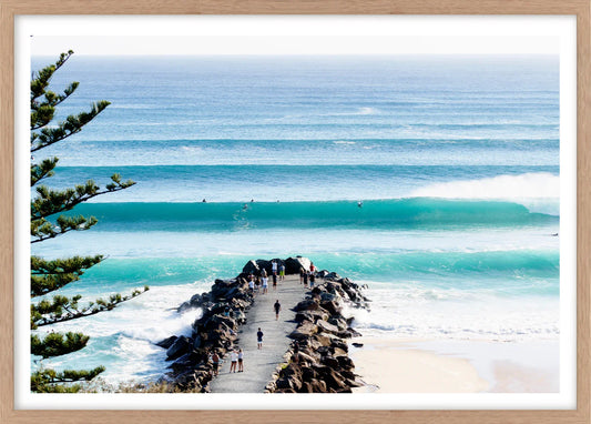 Framed Kirra Beach artwork made in Australia